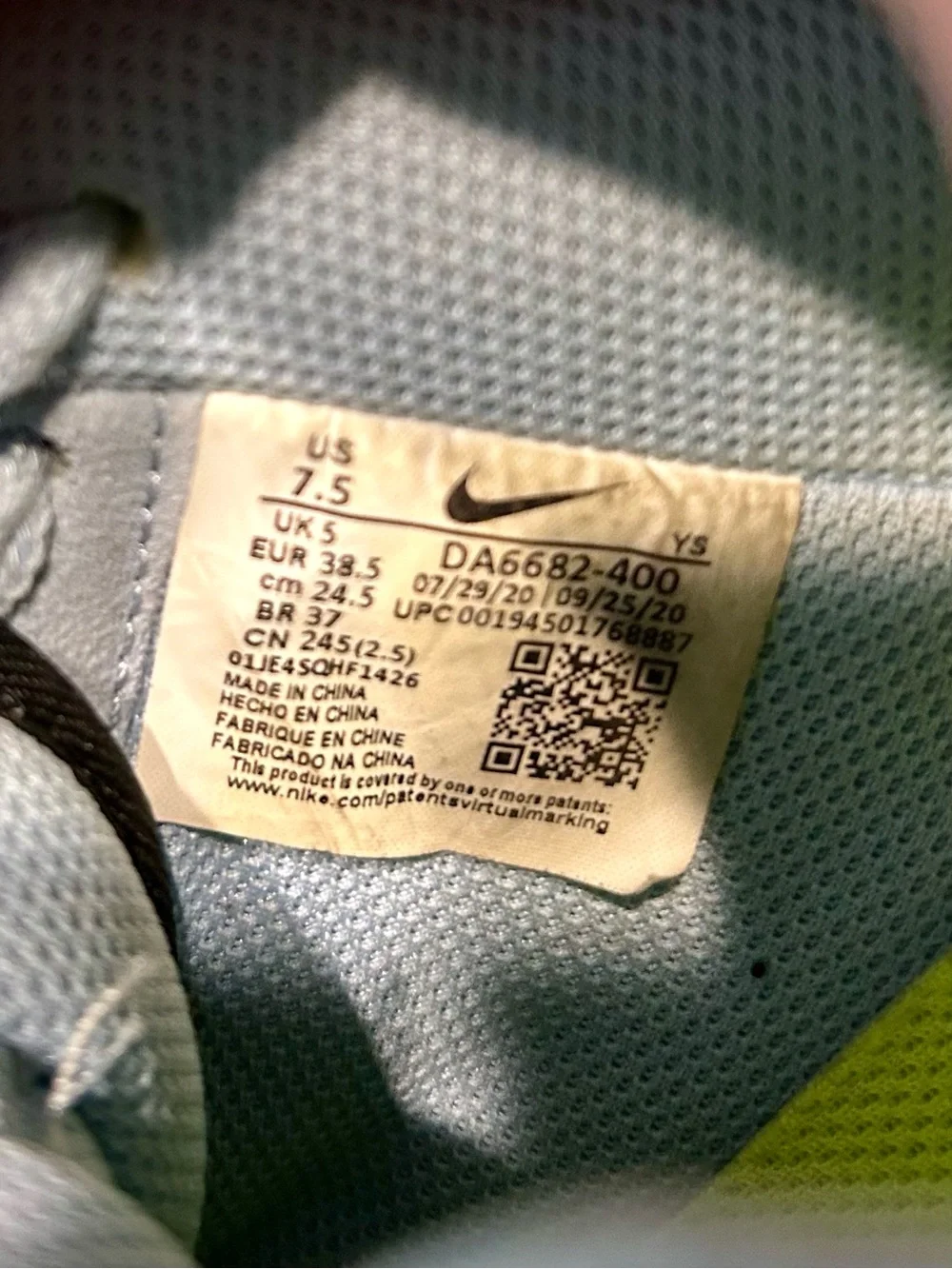 Nike AF1 Next Nature Light Blue Recycled Wool/Felt Swoosh Women’s 7.5